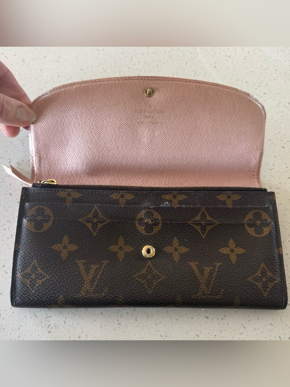 Louis Vuitton Monogram Canvas Emilie Bifold Wallet - Rose Ballerine Interior - Picture 10 of 13
